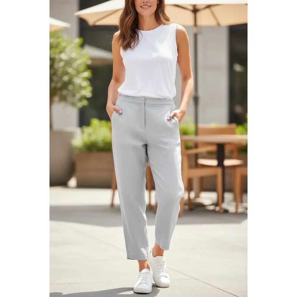 ✨Eileen Fisher Linen/Silk Ankle Light Blue Sz Large Pants✨